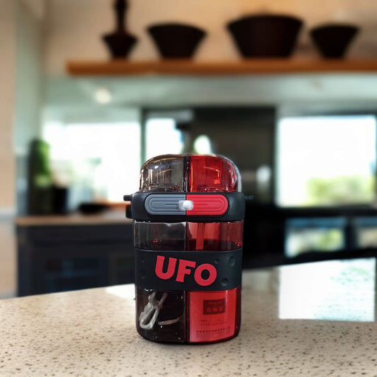 UFO Dual-Compartment Water Bottle-Black