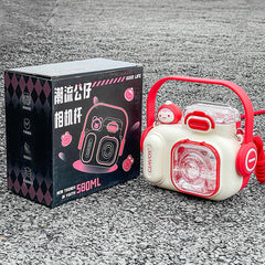 Camera Shaped Water Bottle Bounce Lid-White