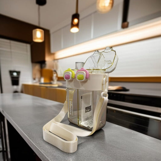 Double Drinking Water Bottle-White