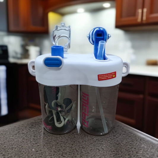 Dual-Slot Water Bottle-White