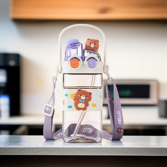 Adorable Cartoon Kids' Water Bottle-White