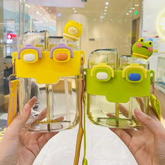 Two Compartment Water Bottle Small-Yellow