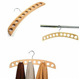 Wooden 10 holes clothes hanger
