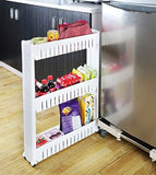 3 Steps Movable Plastic Storage Trolley