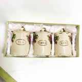 3-Pcs Ceramic Tea, Coffee, Sugar Jar