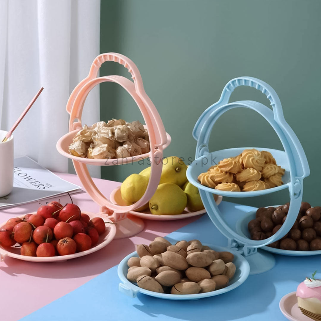 Foldable 3-ply Fruit, Snack Tray Stand