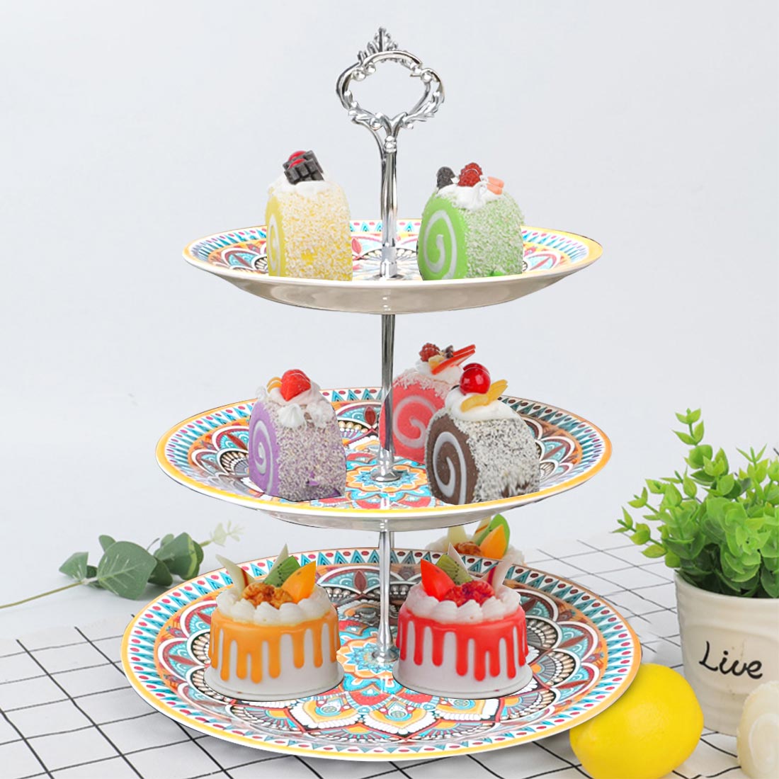 3 Tiers Plastic Cake Serving Tray