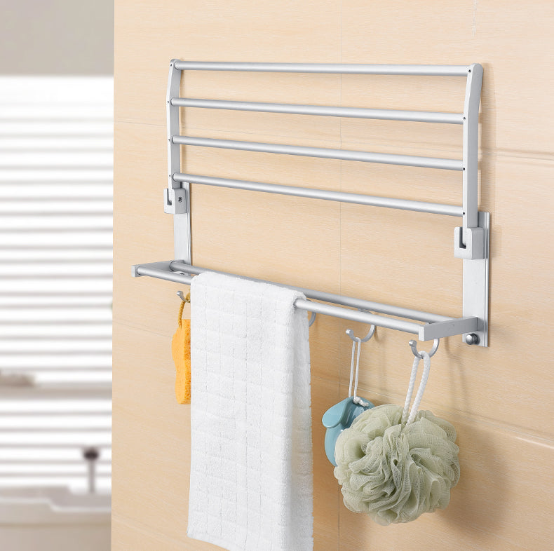 Hommtina Wall-Mounted Towel Rack - No Drill Bathroom Organizer, 30.5" Rust-Resistant Black 1 thumbnail image