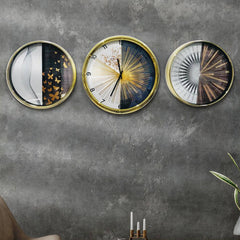 3-PcsHome Decor Wall Clock Set
