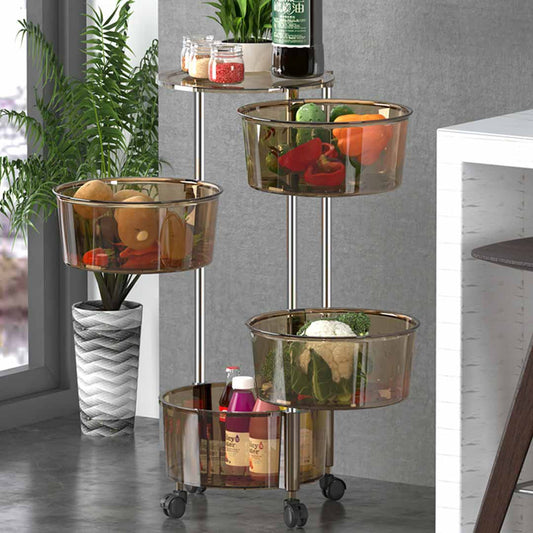 5-Layers Rotatable Storage Basket (Dark Brown) - 464Y 464s