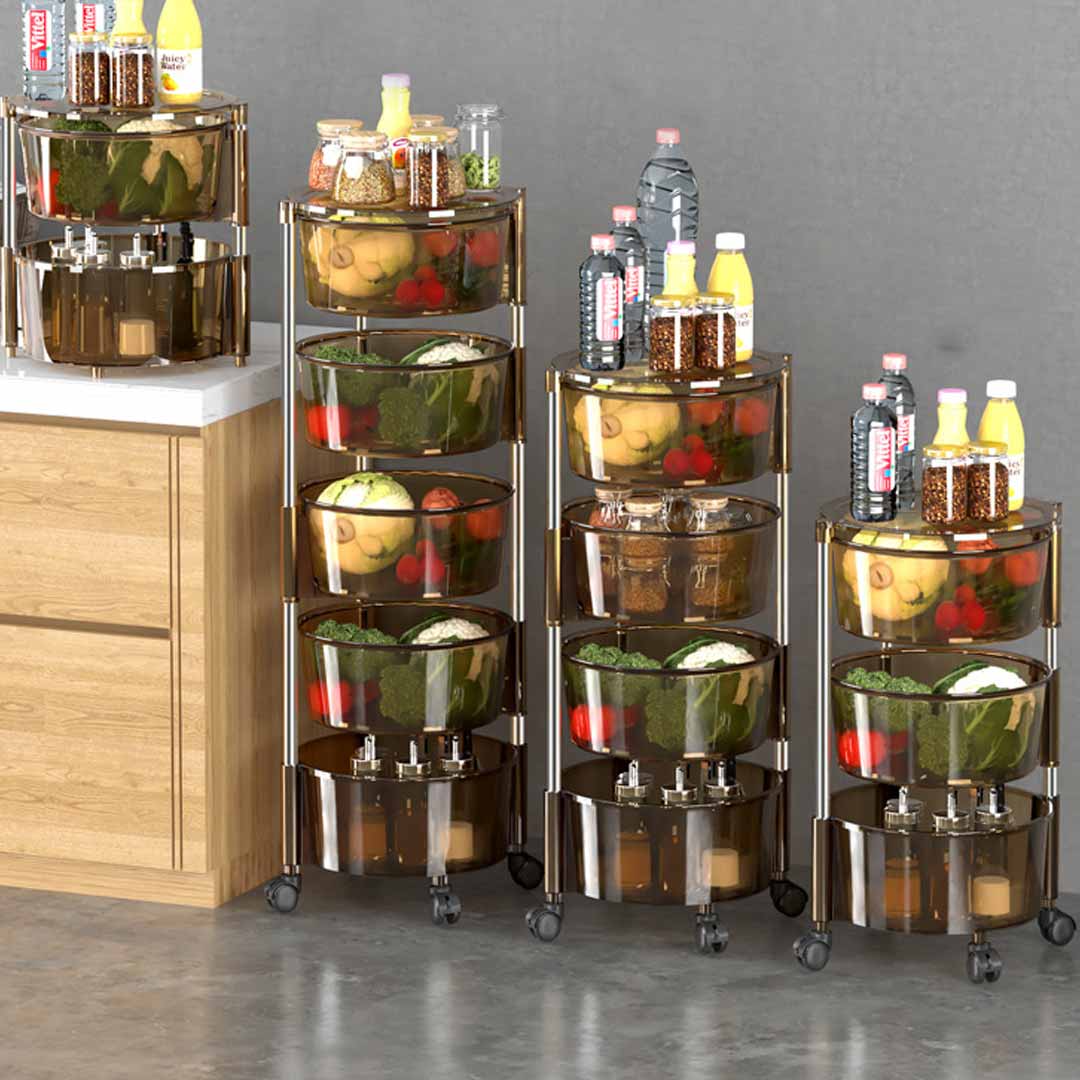 5-Layers Rotatable Storage Basket (Dark Brown) - 464Y 464s