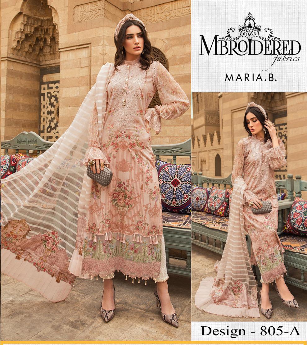 MARIAB 3 Piece Unstitched Embroidered Suit Summer Collection 805-A 227