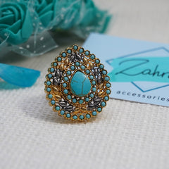 3Pc Earrings Pendant &amp; Ring Tear Drop 715/24