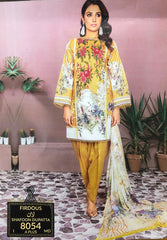 Firdous Shafoon Dubatta 3 PC Lawn Suit High Lawn Quality 8054