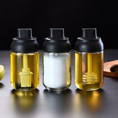 Glass Seasoning Brush Spoon Bottle