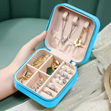 Mini Portable Travel Jewelry Case (Light Blue)