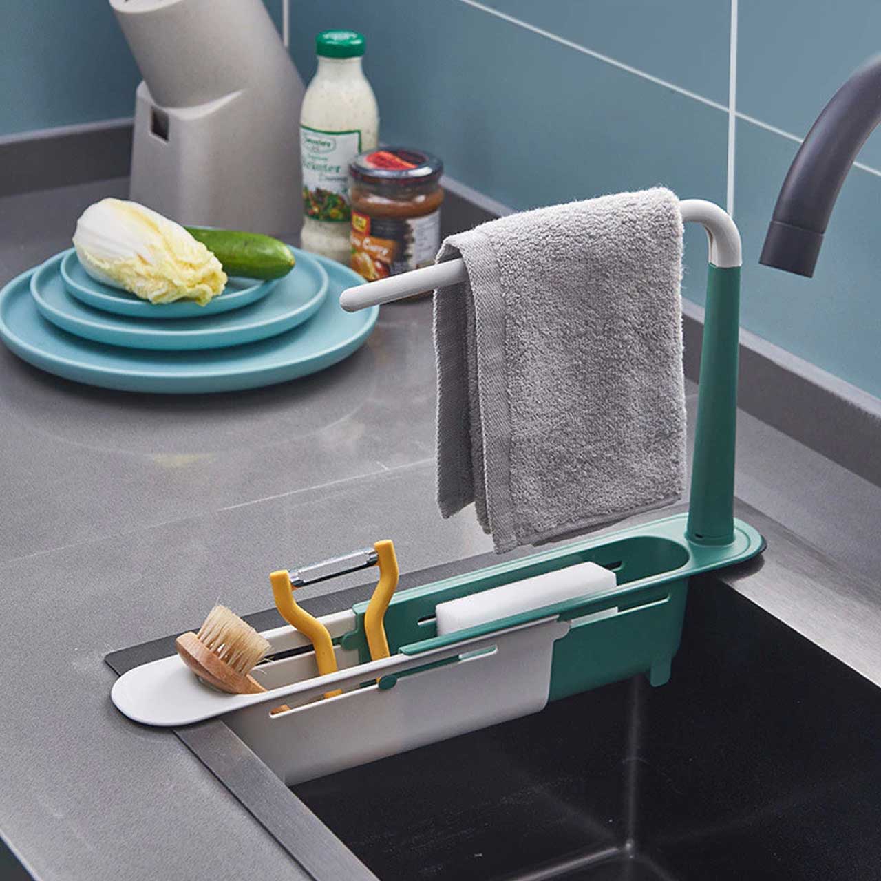 Extendable  Sponge Holder Sink Drain Rack