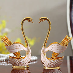 Luxury Swan Spoon Set Big Size White