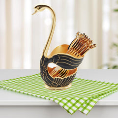 Luxury Swan Spoon Set Big Size Black