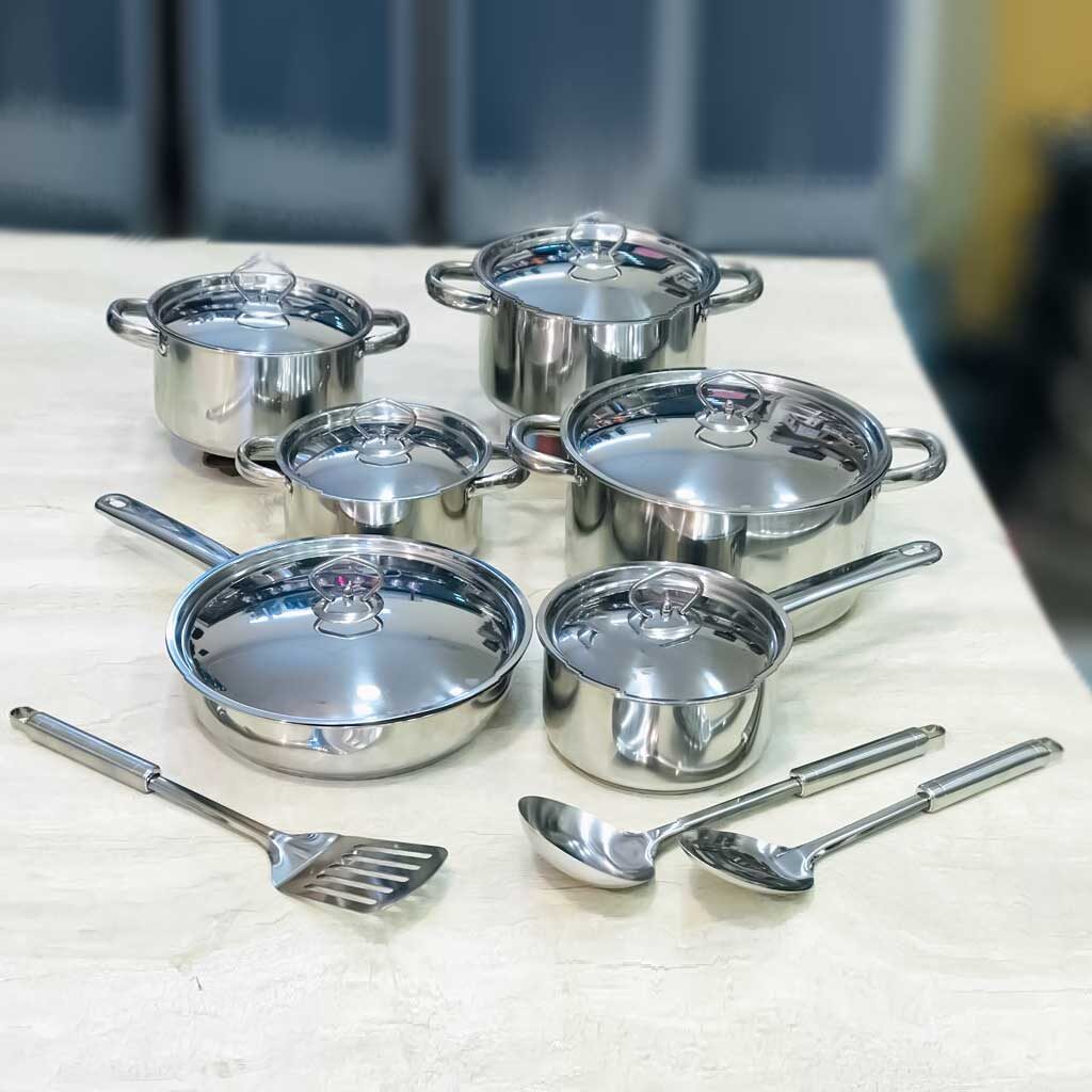 Stainless Steel Cookware Set - 15 Piece