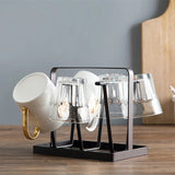 6 Cups Mug Glass Stand Holder Drying Shelf Home Kitchen