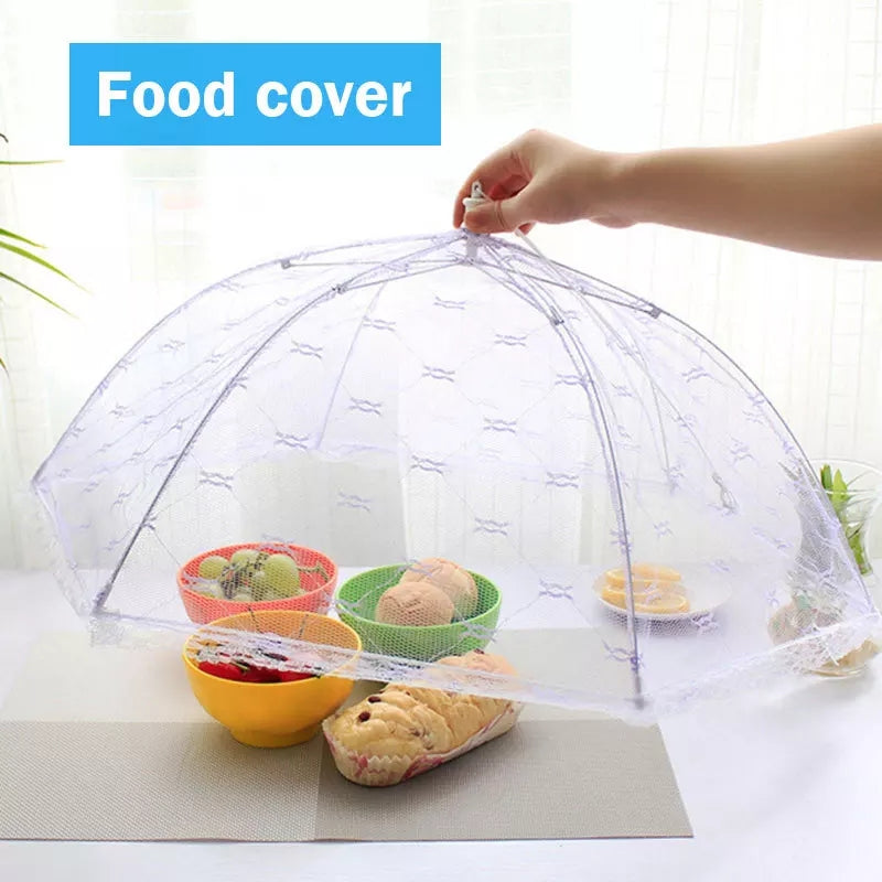 Food Umbrella Cover Lace Mesh Screen Cover Collapsible