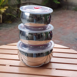 Handi Style Stainless Steel Solid Air Tight Boxes 3pcs