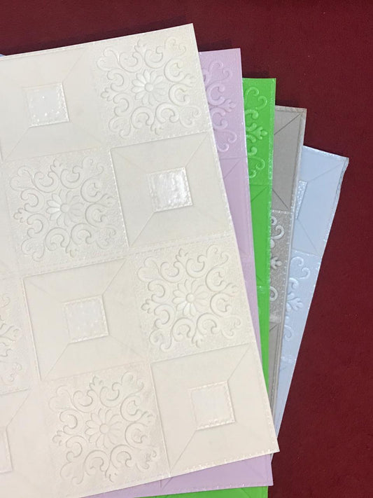 3D Foam Brick Wall Sheet Pack of 4 (Floral Style)