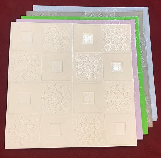 3D Foam Brick Wall Sheet Pack of 4 (Floral Style)