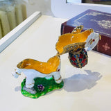 Metal Elephant Shape jewelry Storage Figurines