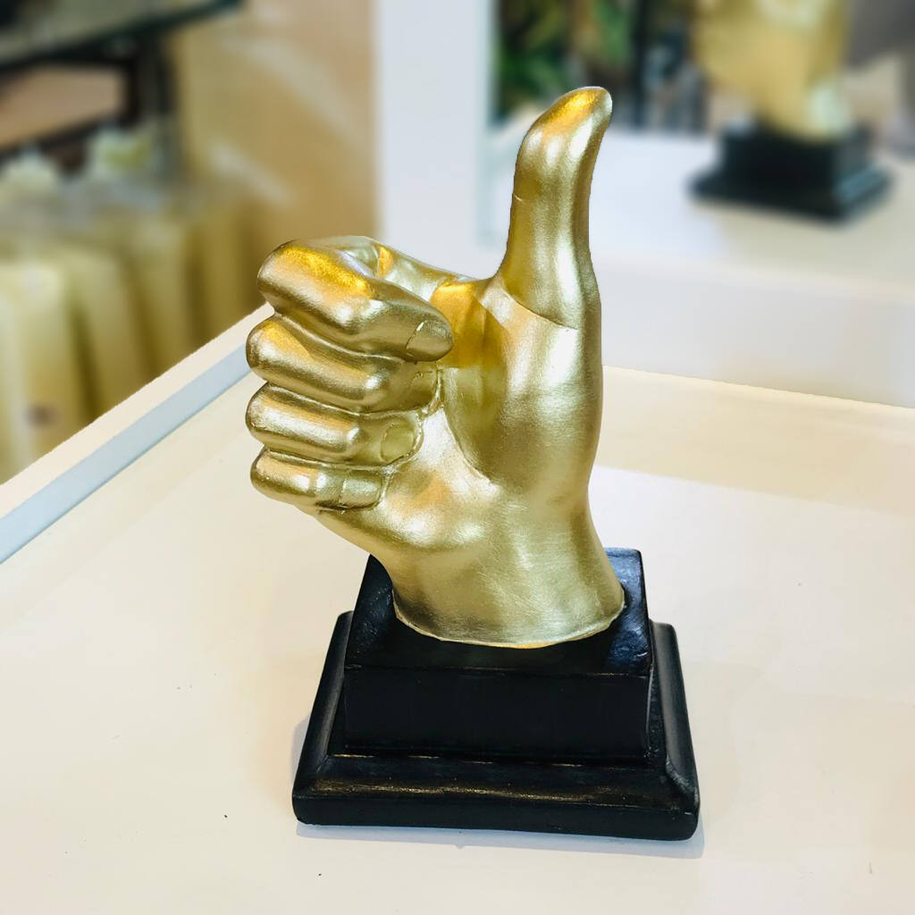 Golden Resin Hand Statues