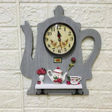 Kettle Shape Wall Mounted Clock &amp; Keys Holder
