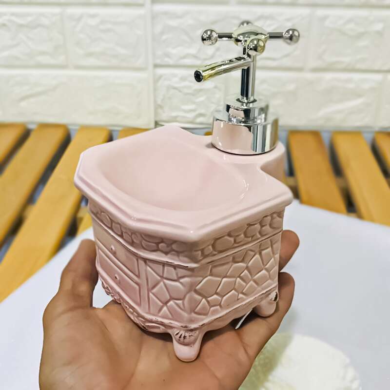 Ceramic Cupboard Shape Liquid Soap Dispenser