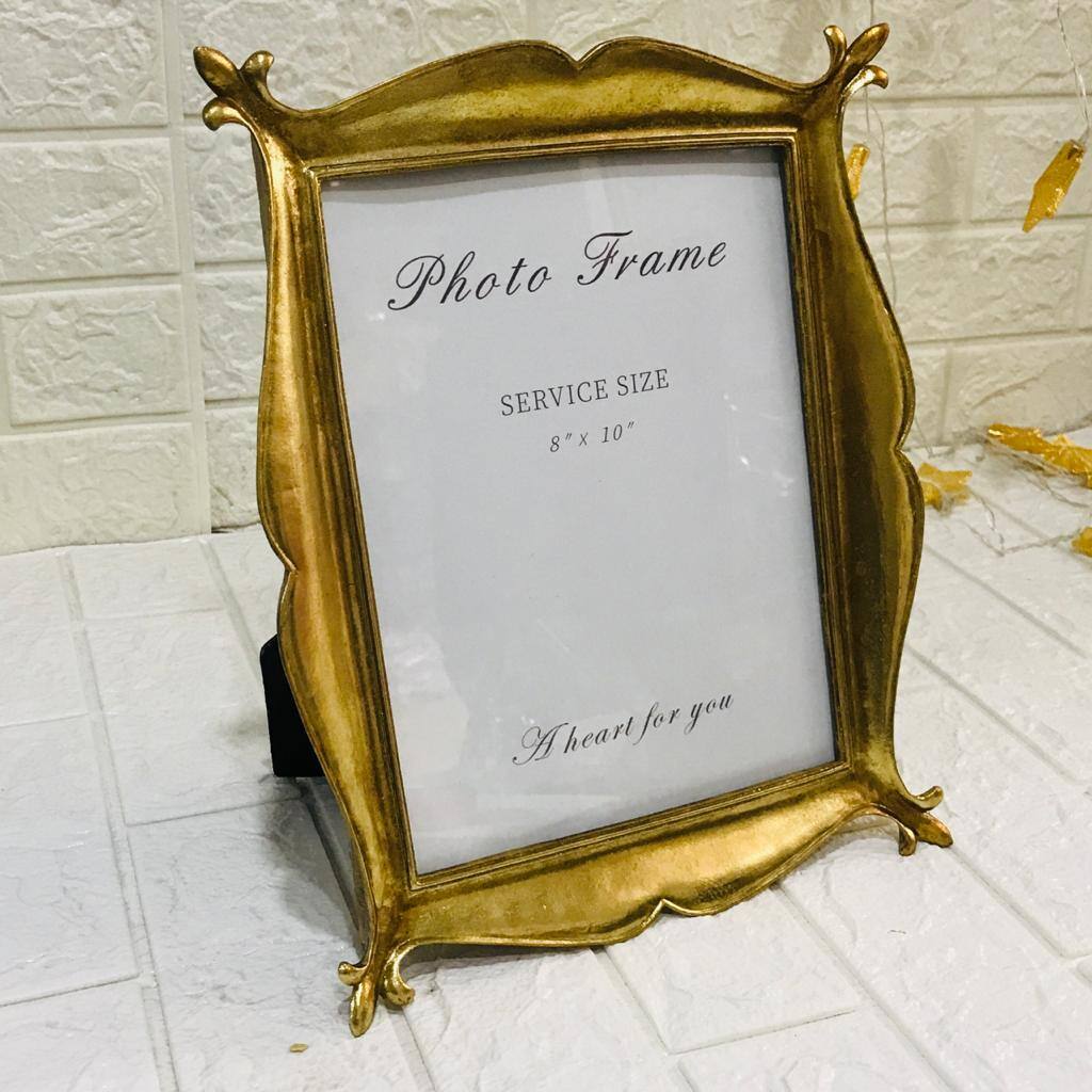 Golden Resin Table Photo Frame