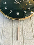 Luxury Deer Head Convex Mirror Pendulum Wall Clock