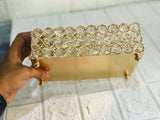 Golden Antique Crystal Tissue Box
