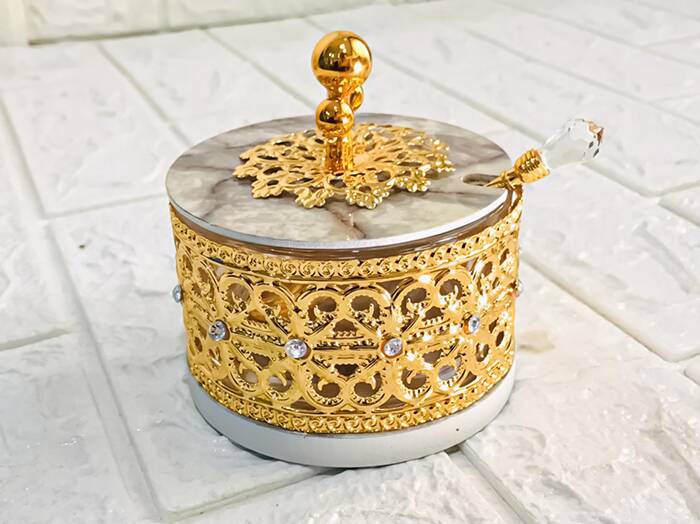 Golden Antique Sugar Pot