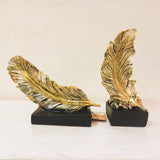 Nordic Luxury Gold Resin Leaf Table Decor