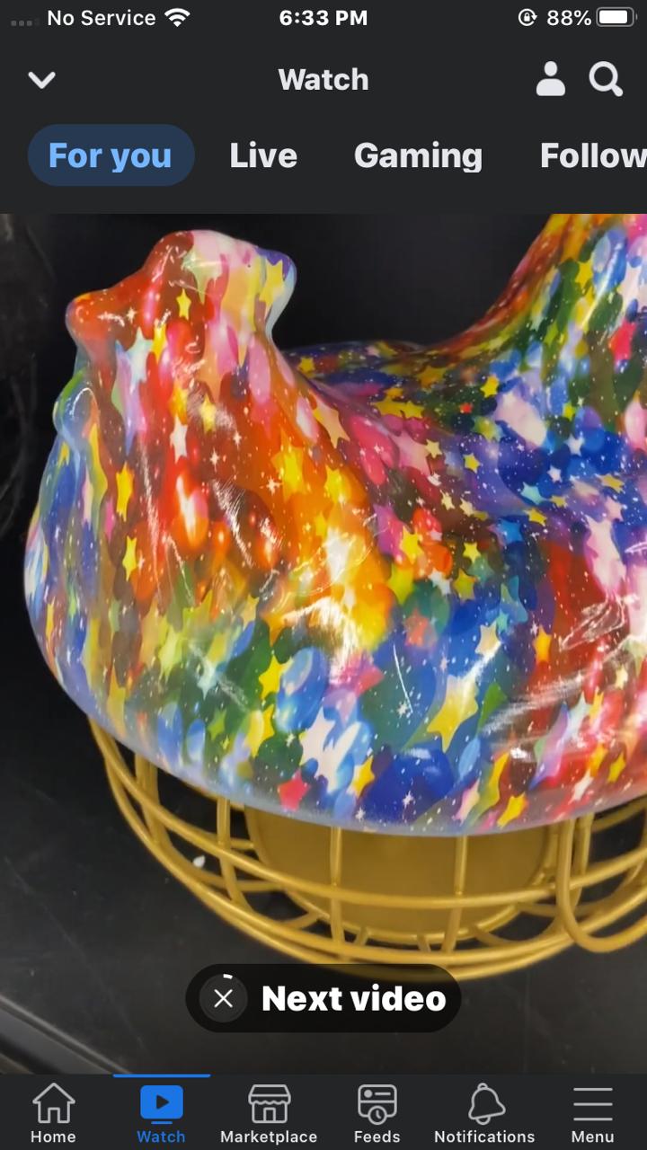 multi-rainbow color ceramic hen basket