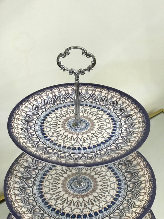 3 Tier Melamine Floral Serving Tray