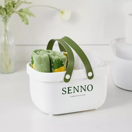 Portable Bathroom Storage Basket(White)