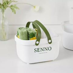 Portable Bathroom Storage Basket(White)