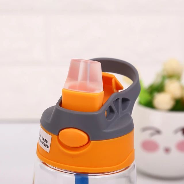 Print Water Cup with Straw (Orange)