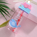 Print  Water Cup with Straw (Pink)