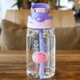 Print Water Cup with Straw (Purple)