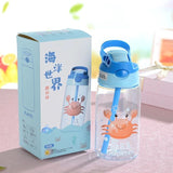 Print Water Cup with Straw (Sky Blue)