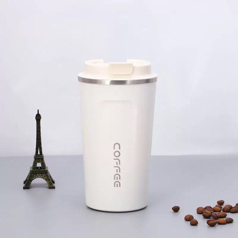 Stainless Steel Thermal Coffee Cup (White)