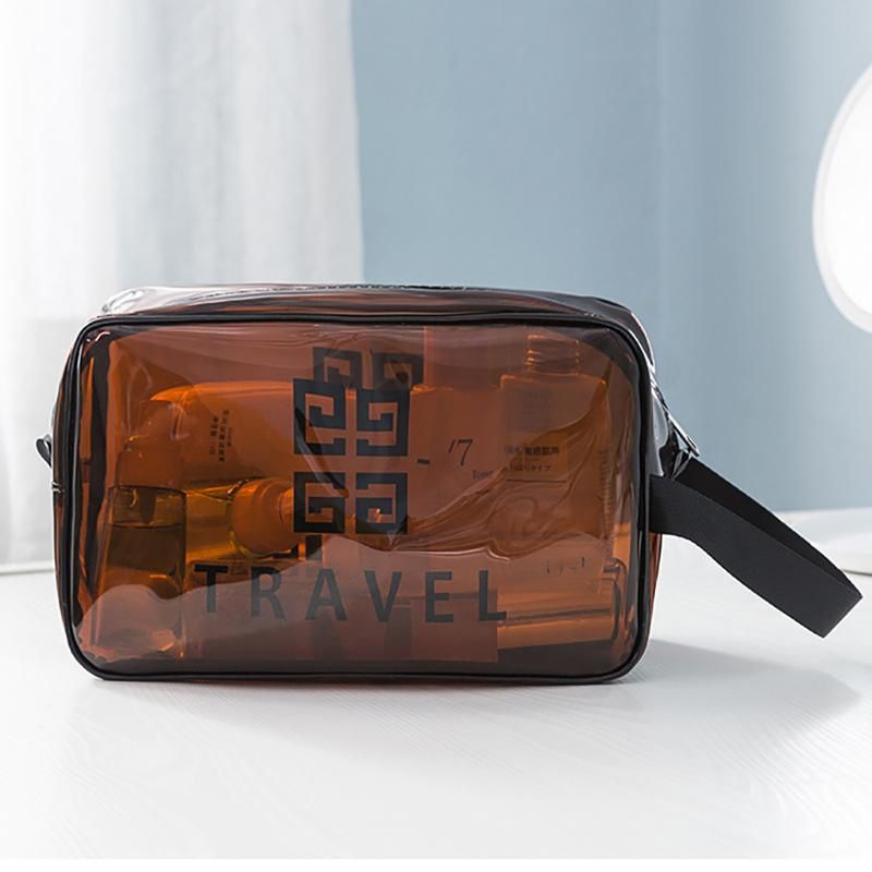 PVC Travel Cosmetic Bag Small (Dark Brown)