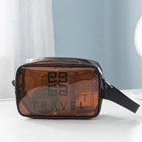 PVC Travel Cosmetic Bag Small (Dark Brown)