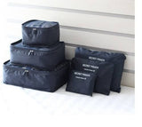 6 Pcs  Waterproof Travel Storage Bag (Navy Blue)